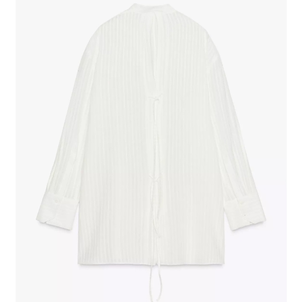 Zara ZW Collection Striped Shirt w Ties - US XS - Picture 4 of 8
